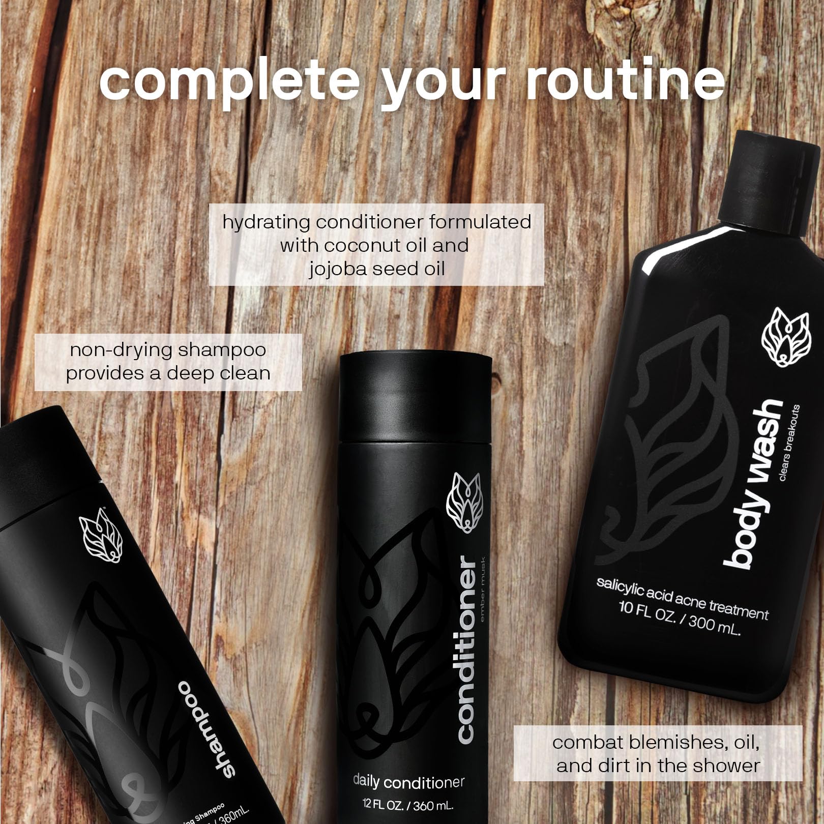 Man in shower using Black Wolf body wash for daily routine
