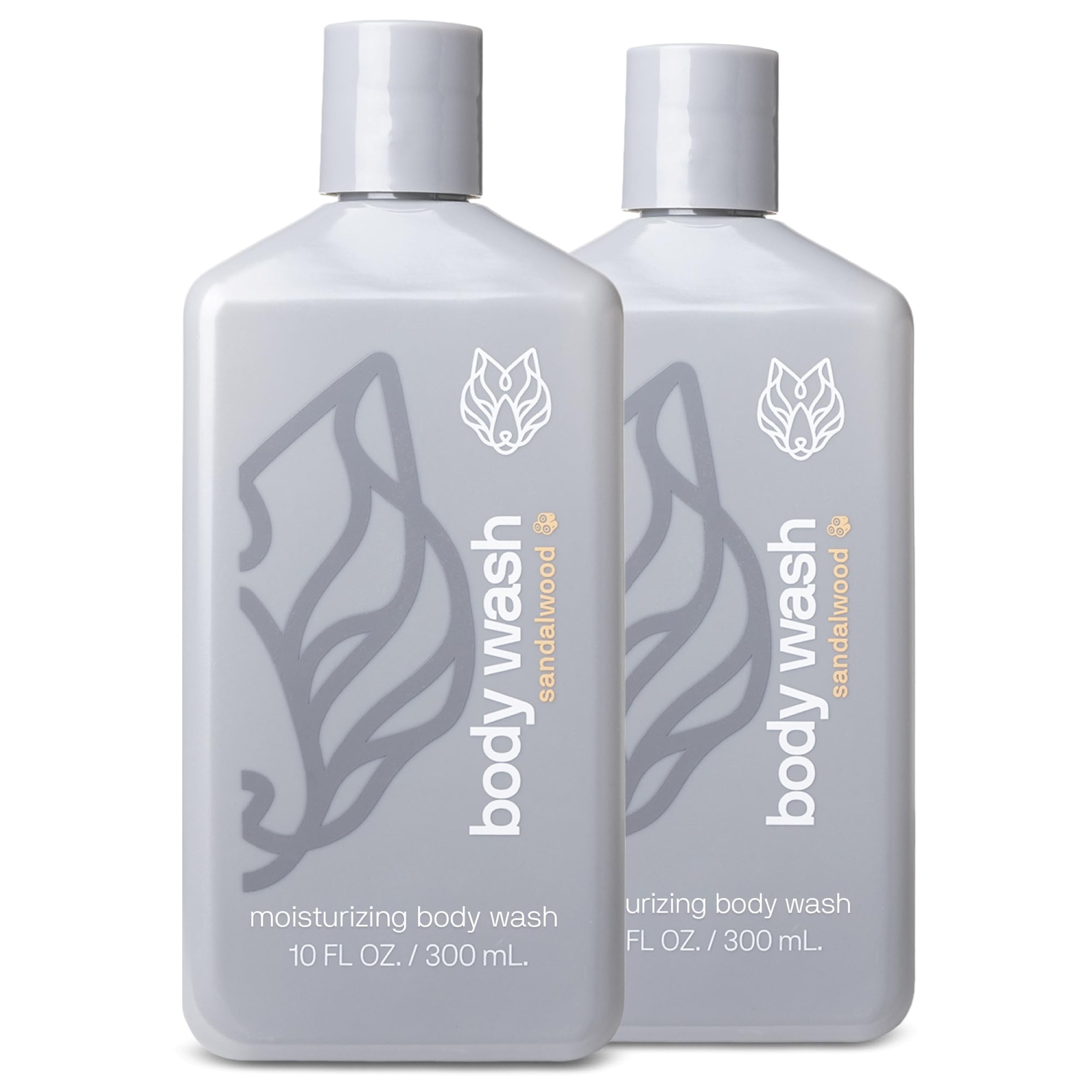 Black Wolf moisturizing body wash bottles offer daily hydration and value.