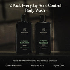 Back view of Black Wolf body wash bottle showing ingredients and usage notes