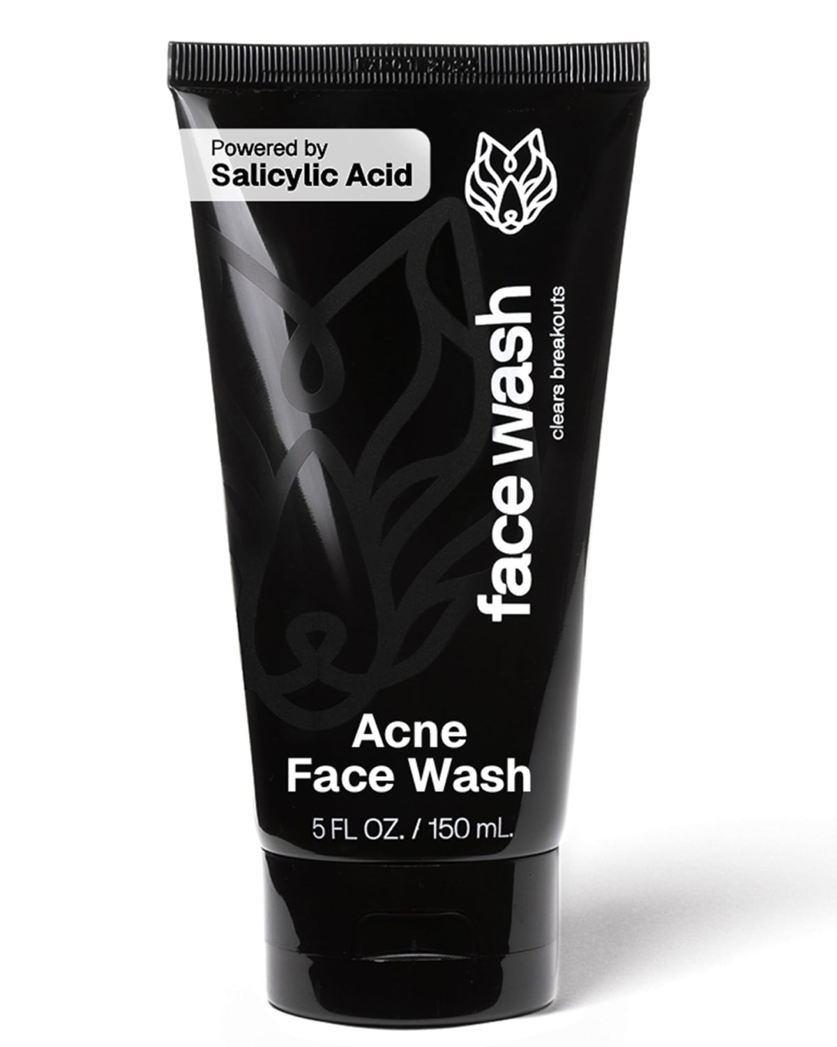 Black Wolf Salicylic Acid Face Wash bottle for oily skin, deep cleansing and pore care.