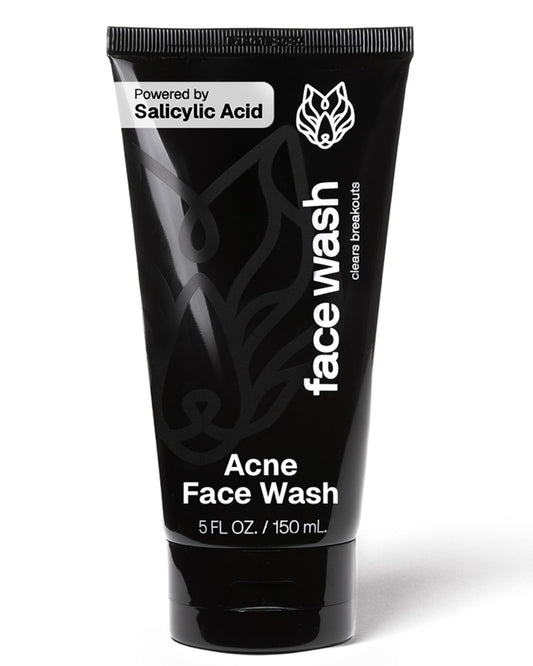 Black Wolf Salicylic Acid Face Wash bottle for oily skin, deep cleansing and pore care.
