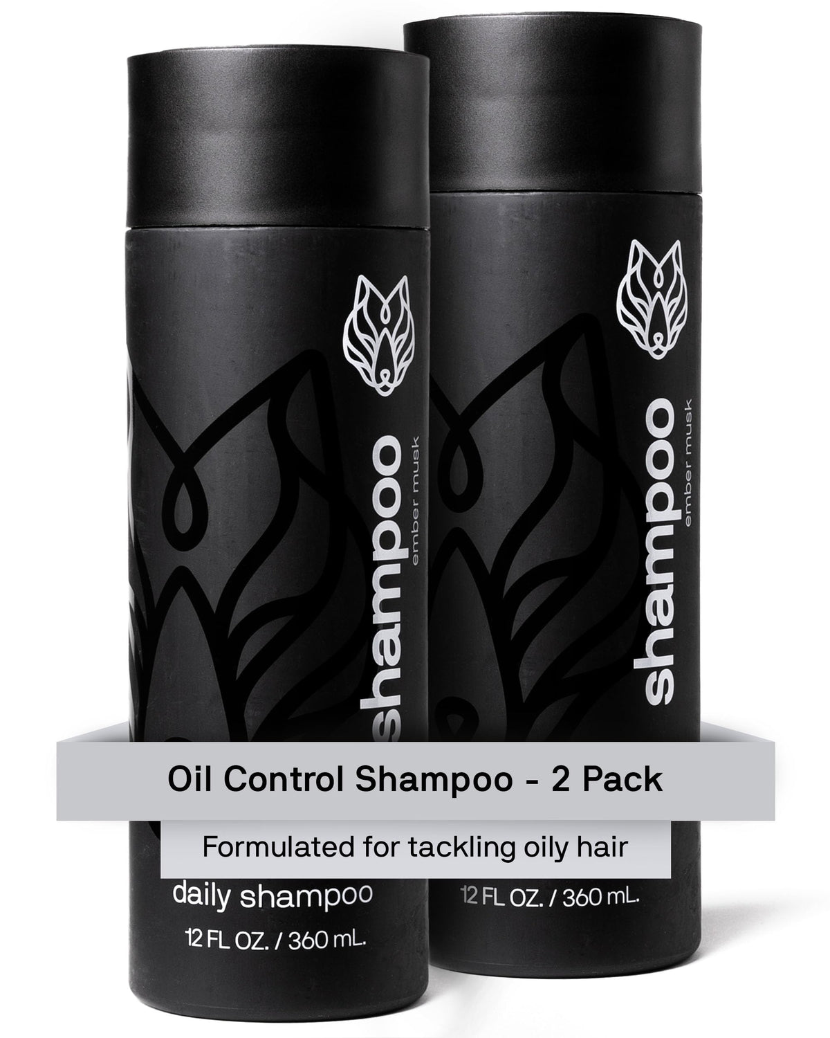 Black Wolf shampoo with rich suds for oil-control cleansing.