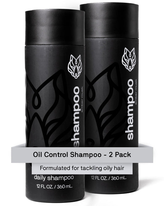 Black Wolf shampoo with rich suds for oil-control cleansing.