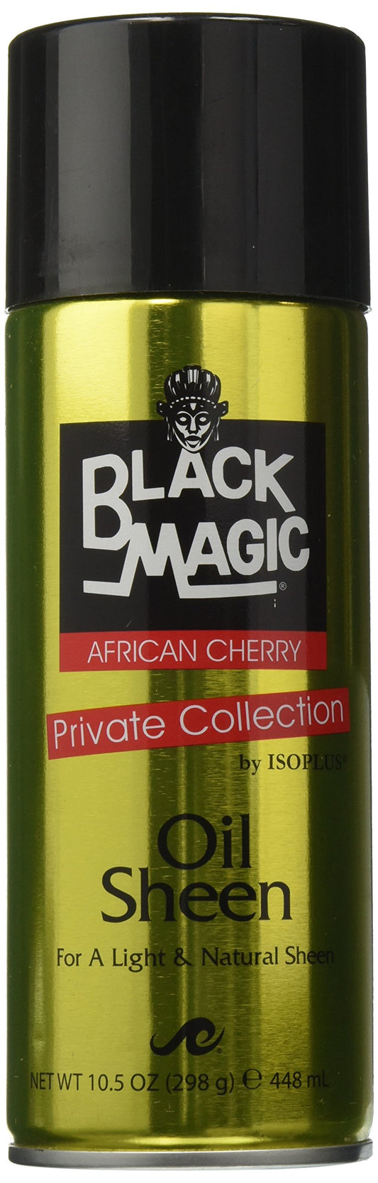 Blackmagic Design Oil Sheen Cherry bottle delivers lasting gloss for all hair textures