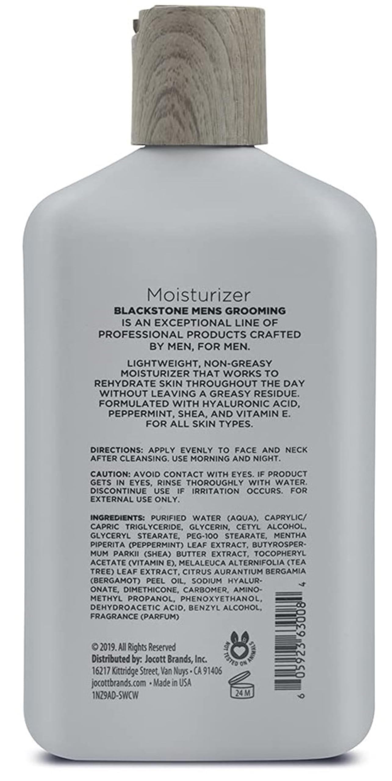 Blackstone moisturizer texture close-up demonstrates smooth application and quick absorption.