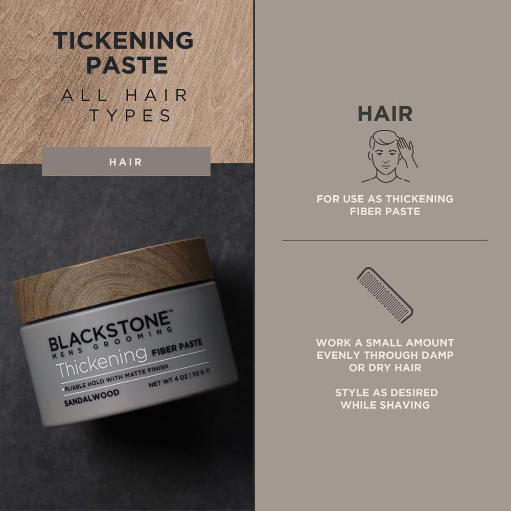 Blackstone hands applying thickening paste for flexible styling