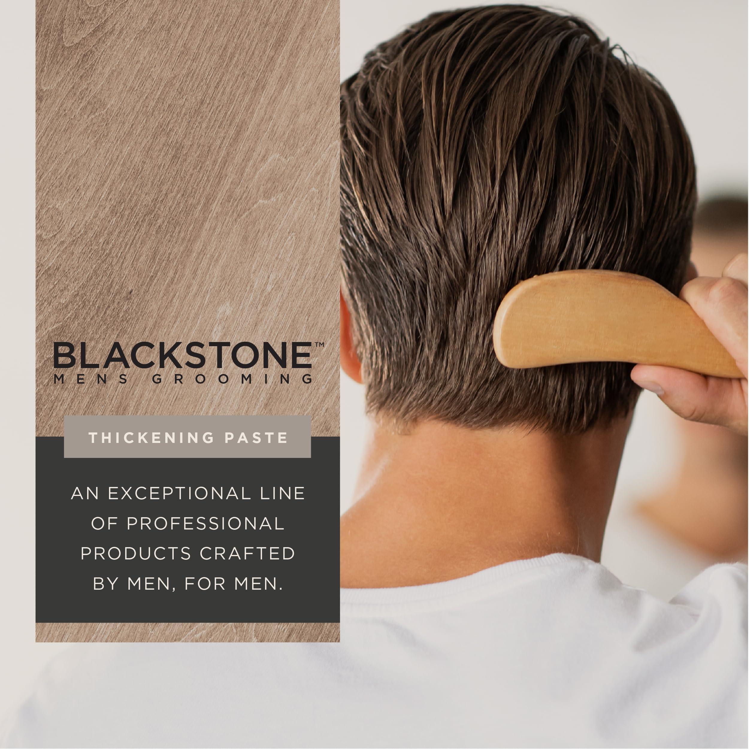Blackstone paste texture close-up shows lightweight, easy-to-apply formula