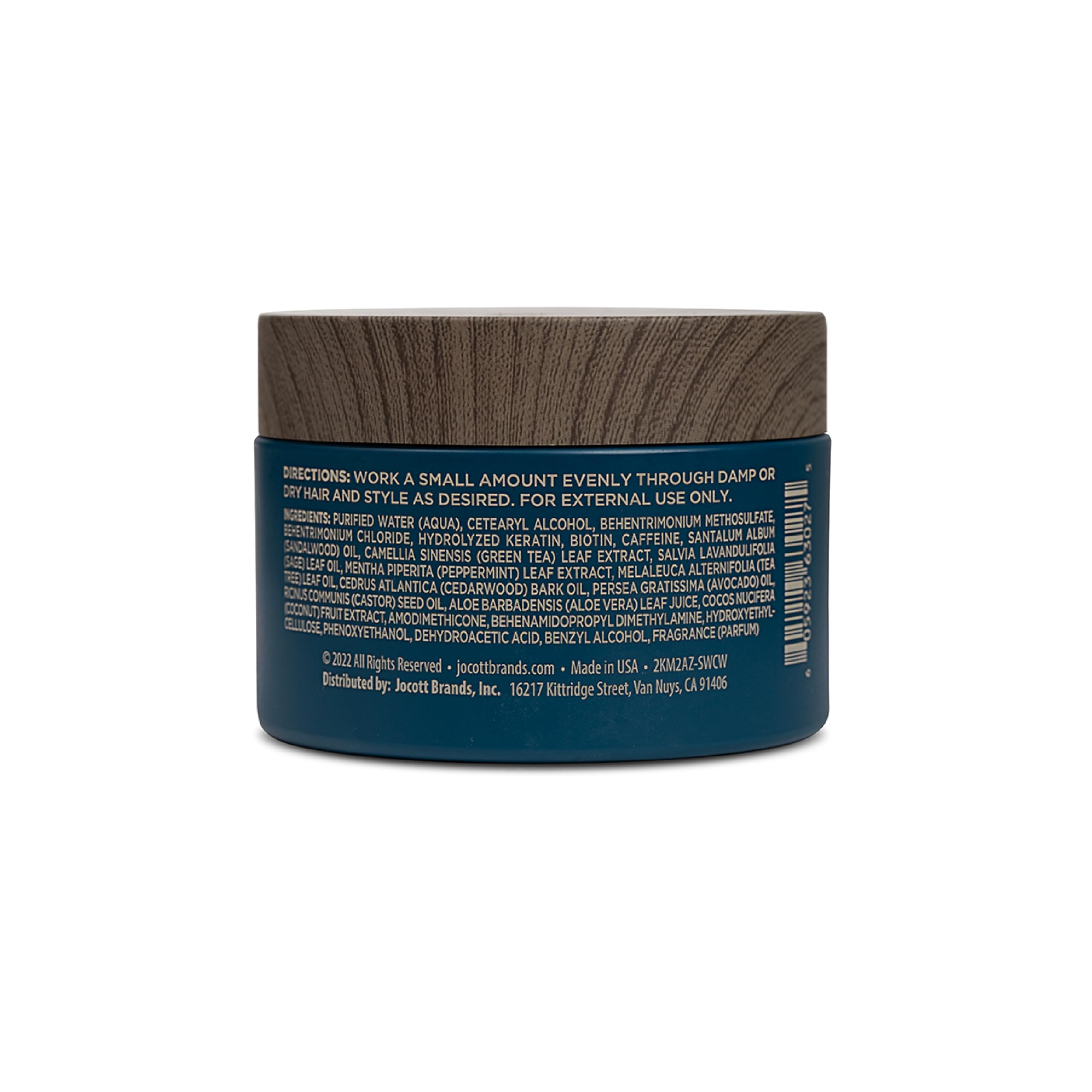 Blackstone pomade provides texture for natural, non-greasy styling.