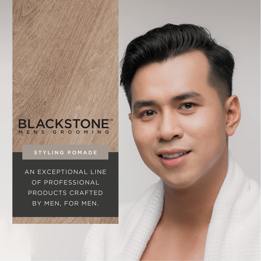 Blackstone pomade offers a lightweight, wash-out-friendly formula without weighing hair down