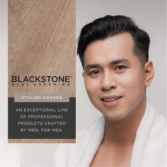 Blackstone pomade offers a lightweight, wash-out-friendly formula without weighing hair down