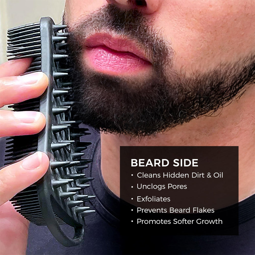 Blackwood For Men beard-side bristles reach under the beard to clean pores