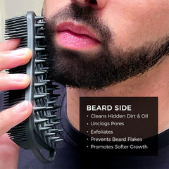 Blackwood For Men beard-side bristles reach under the beard to clean pores