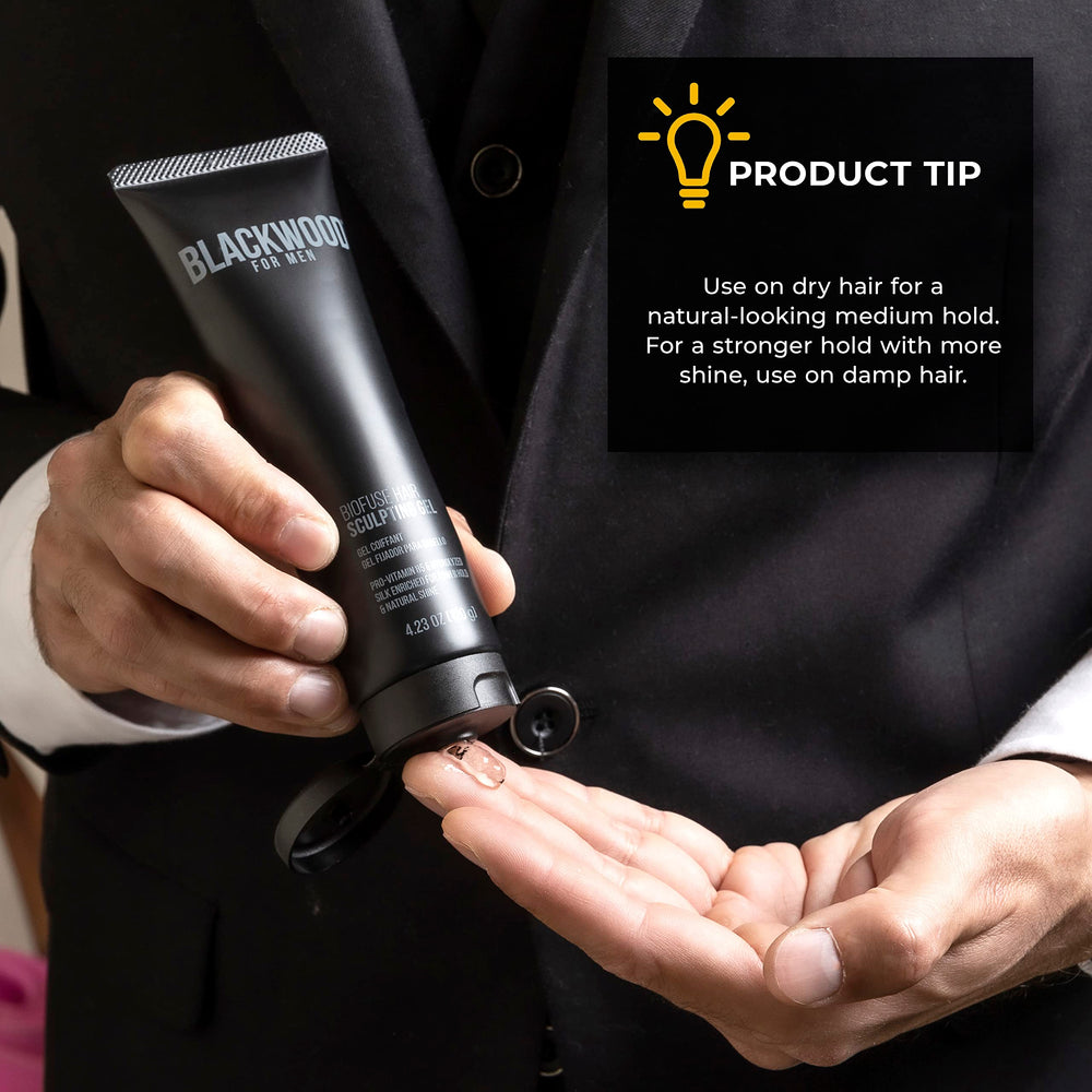 Blackwood For Men BioFuse gel eco-friendly packaging and vegan formula.