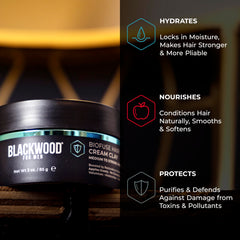 Rice extract and shea butter nourish and smooth hair