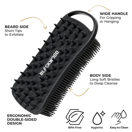 Blackwood For Men body-side bristles provide gentle lather and extended product use