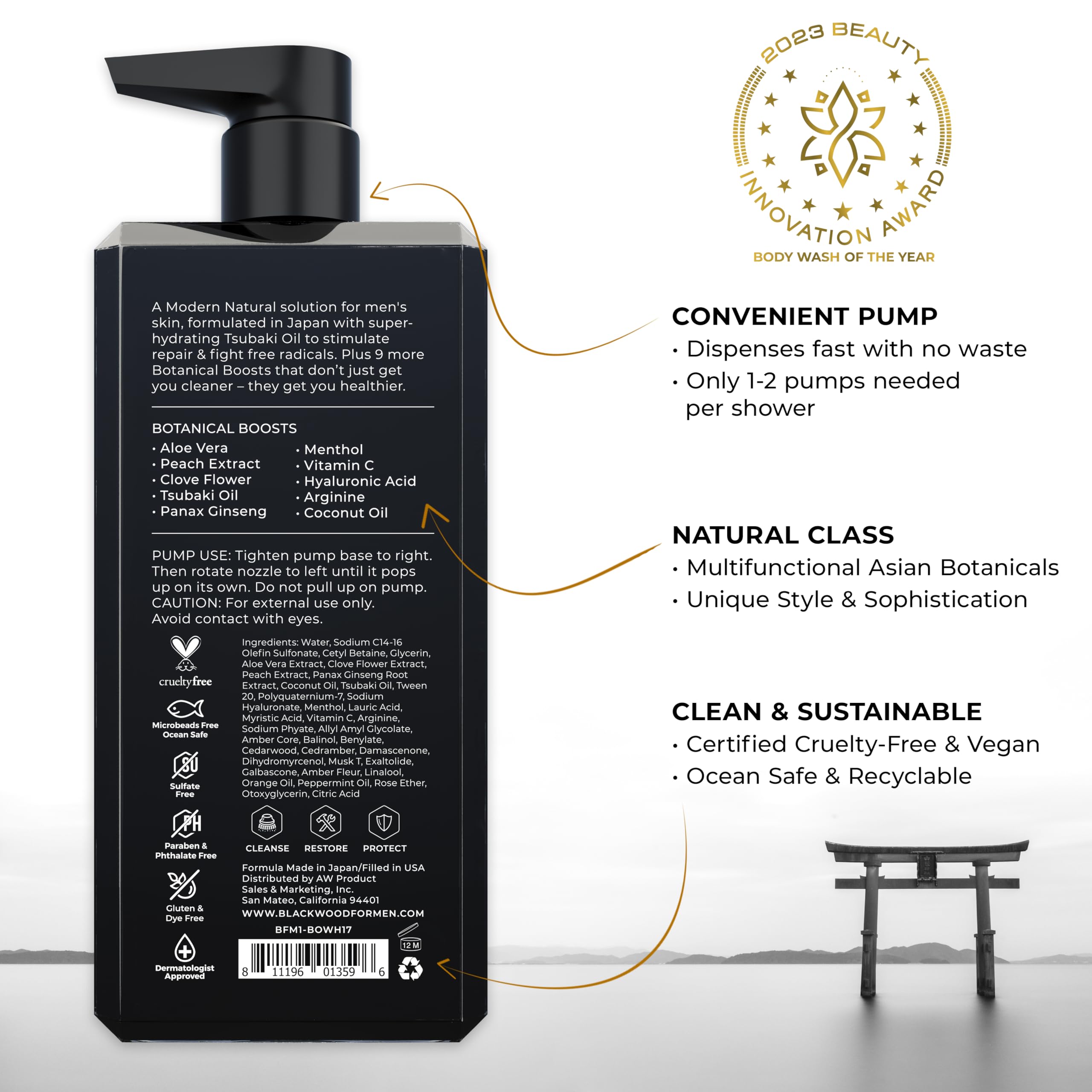 Blackwood For Men body wash lather shown for a refreshing post-workout cleanse.