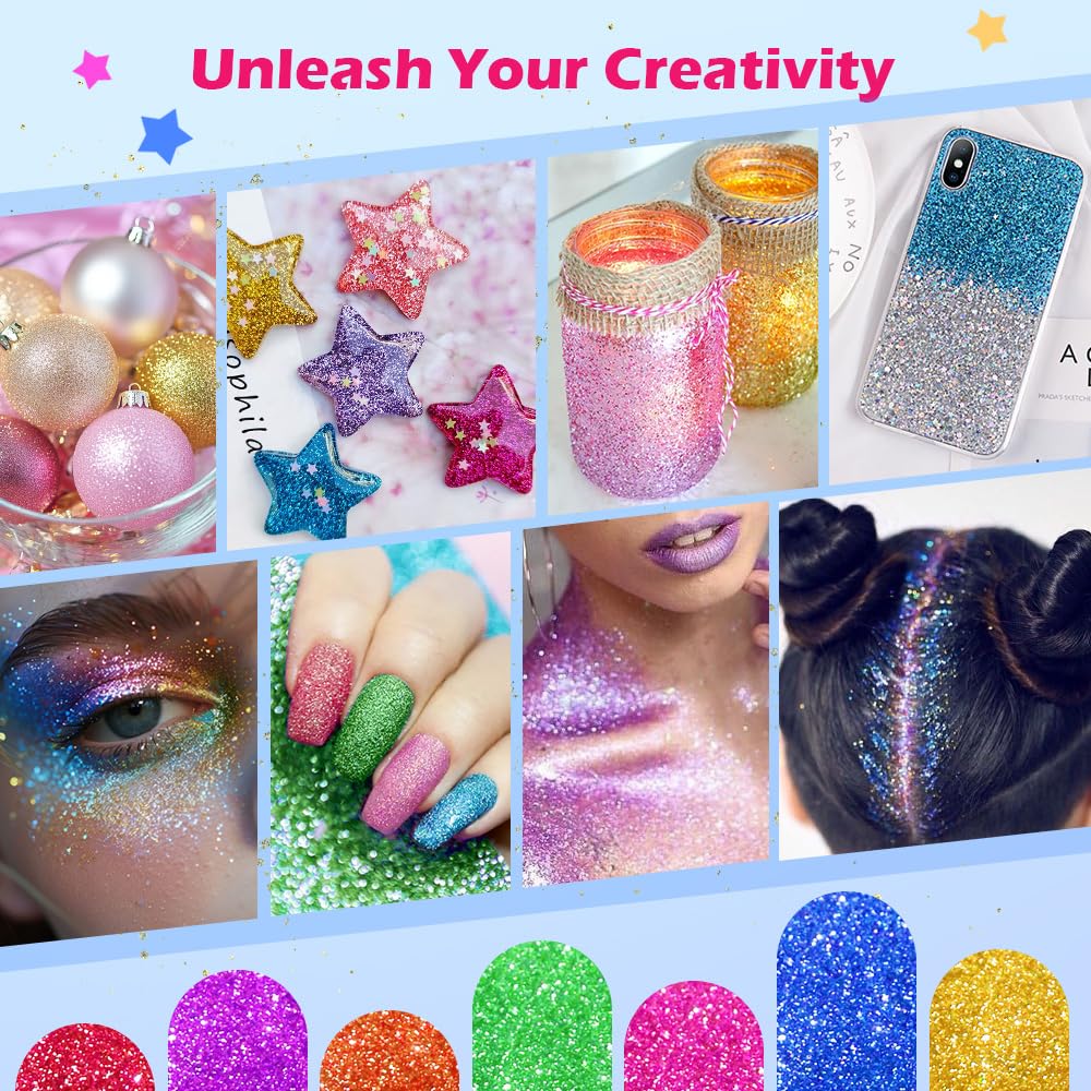 Bledras brushes and sponge for smooth, even glitter application.