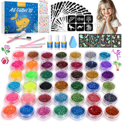 Bledras glitter tattoo kit packaging ready for gifting and quick setup.