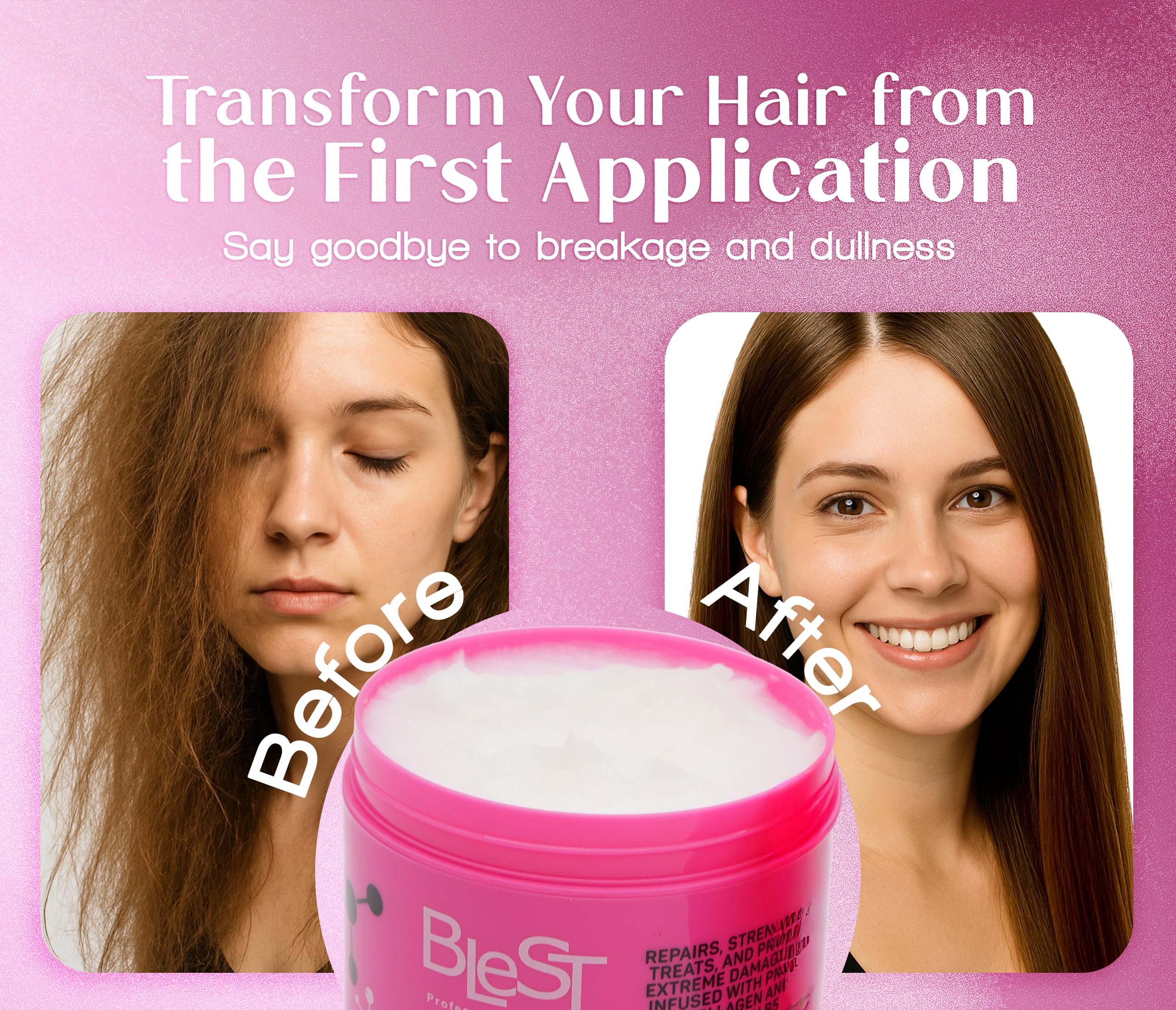 Applying BLEST mask to hair demonstrates even, thorough coverage.