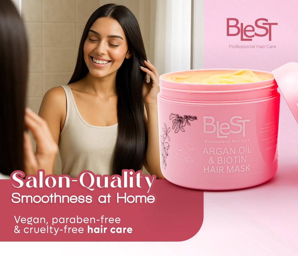 BLEST Professional Hair Care Mask applied to hair for nourishment and smoothing