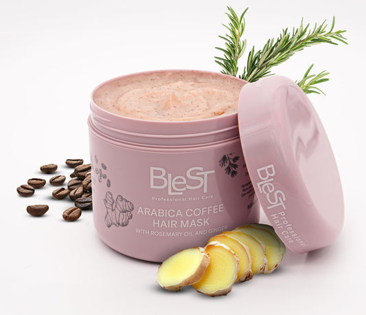 BLEST Professional Hair Care Mask bottle ready for deep conditioning on dry hair.