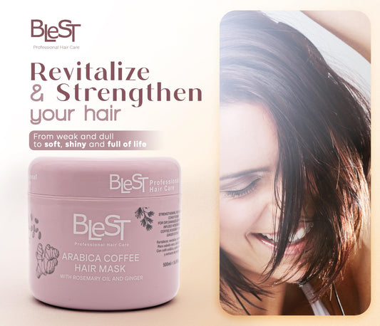 Cream texture of BLEST mask showing easy application for damaged hair.
