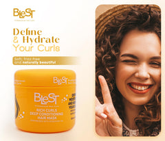 BLEST Professional Hair Care Mask cream texture highlighting rich hydration.