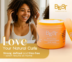 Final BLEST look: smooth, frizz-free hair with natural shine.