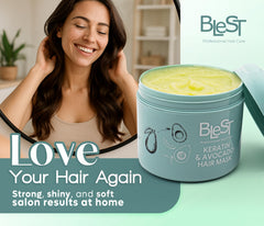BLEST Professional Hair Care Mask glossy finish revives dull hair with natural shine