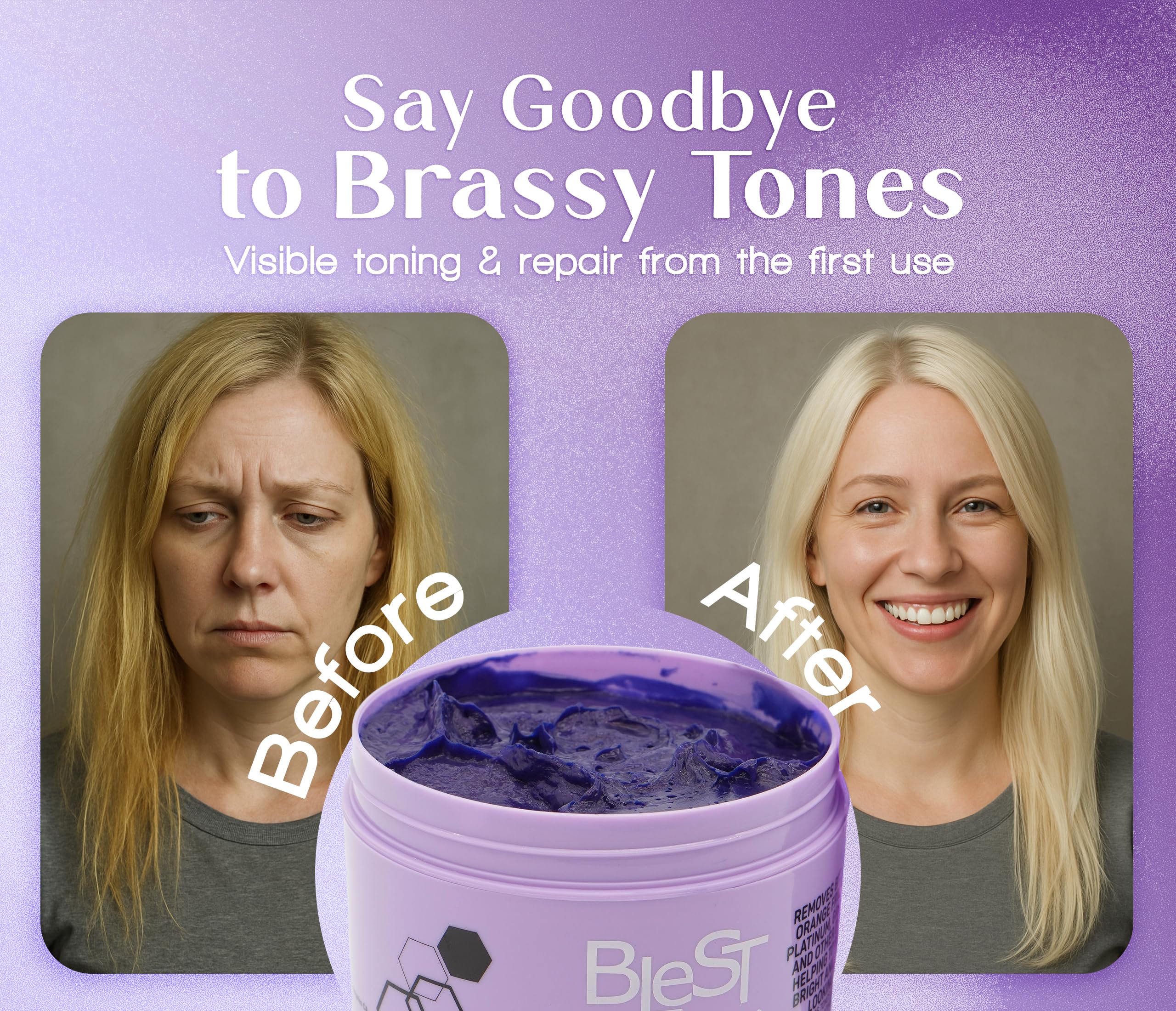 BLEST Professional Hair Care Mask ingredients biotin and collagen nourish strands.
