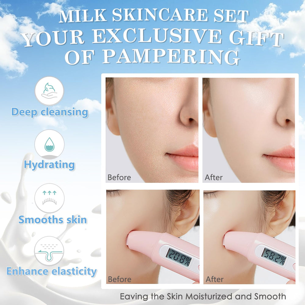 BliBling Milk Skin Set pink face brush distributes product evenly