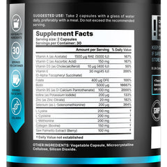 BLife Men’s Hair Growth capsules close-up, showcasing simple daily intake.