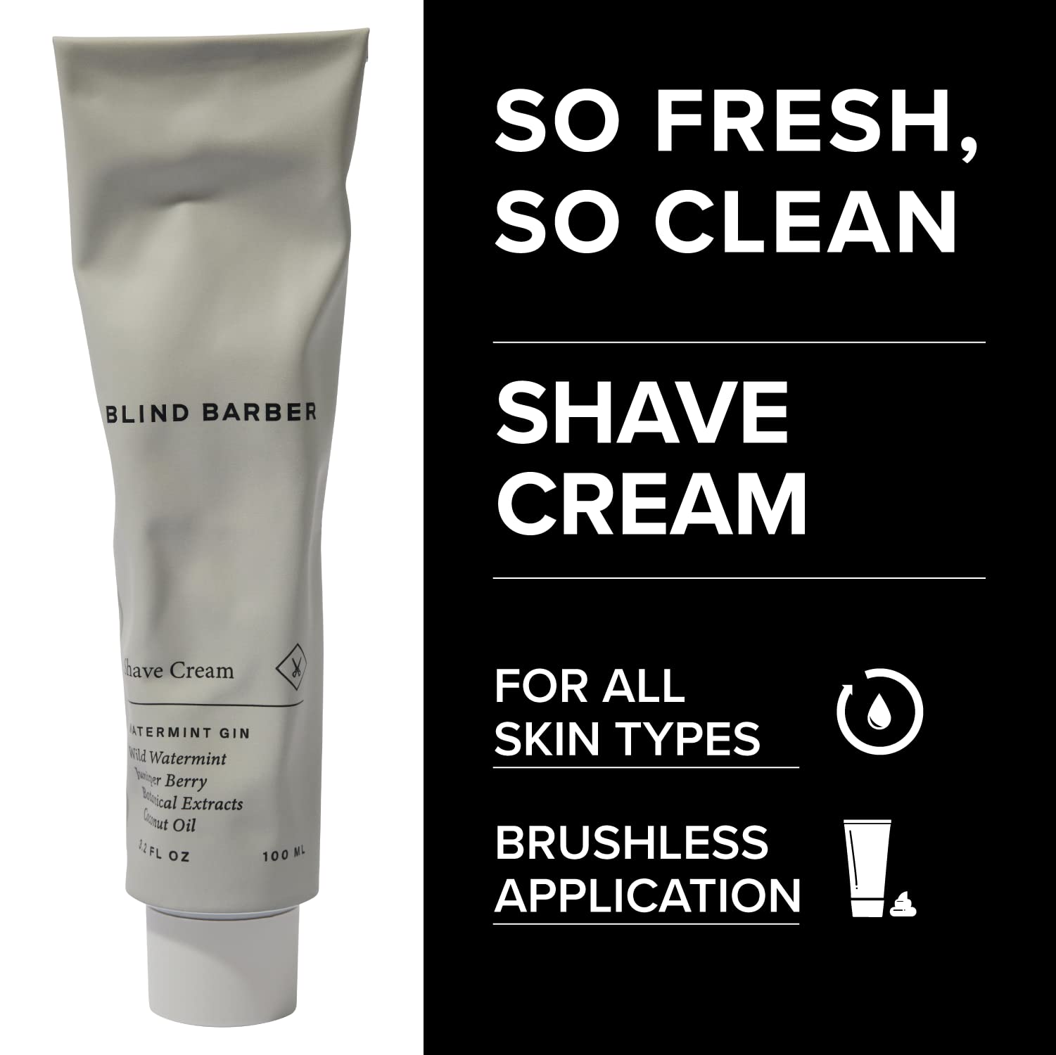 Blind Barber Watermint Gin Shave Cream foamy texture ready for shaving
