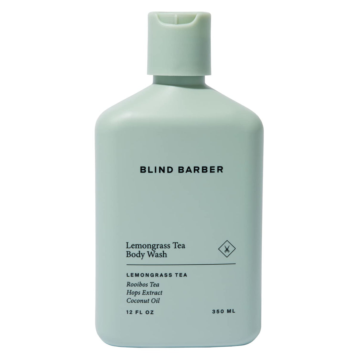 Blind Barber Lemongrass Tea Body Wash bottle closeup for a refreshing daily cleanse.
