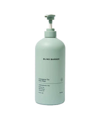 Blind Barber Lemongrass Tea Shower Gel bottle pour delivers refreshing, sulfate-free cleansing.
