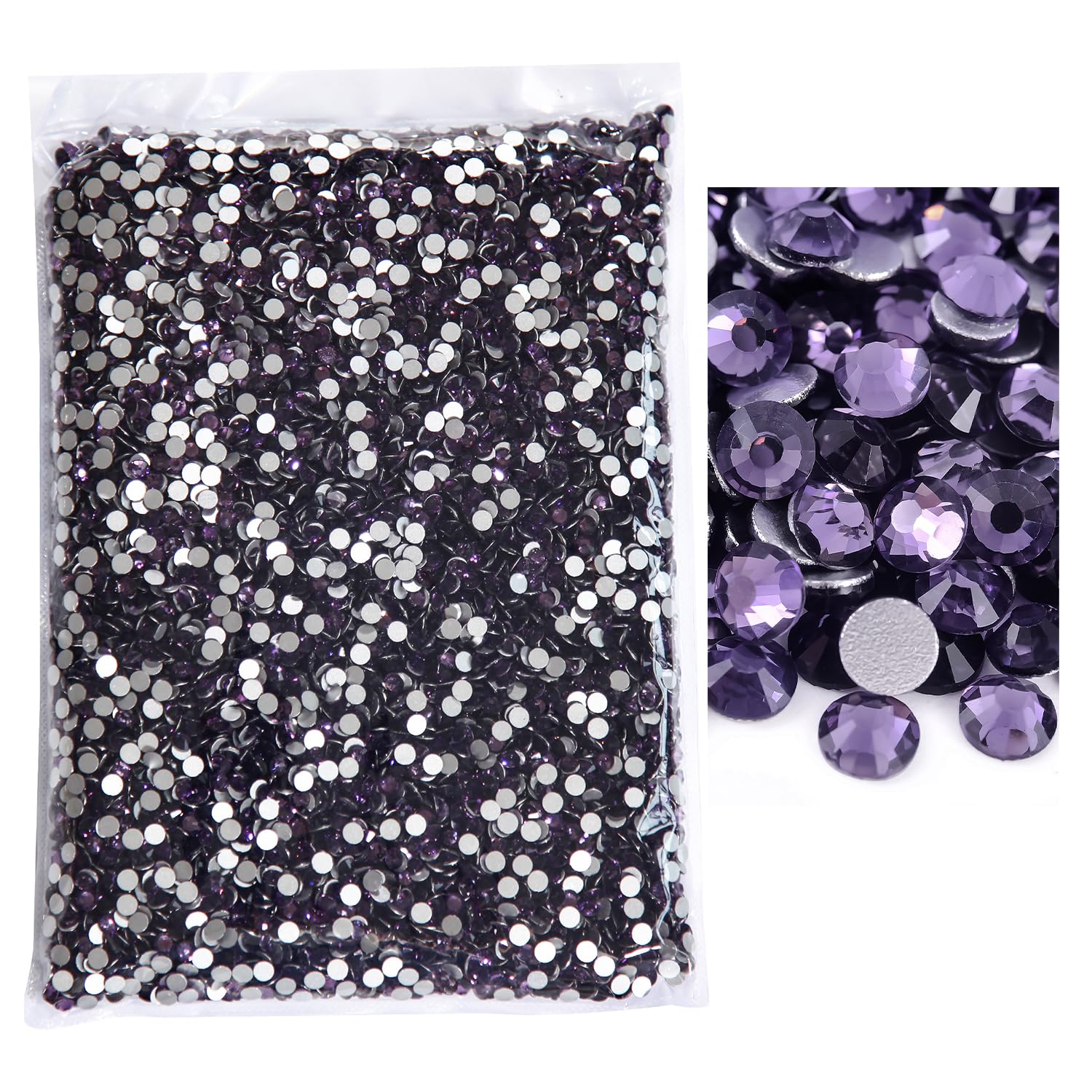 BLINGINBOX Tanzanite flatback rhinestones for crafts and nails, crystal sparkle.