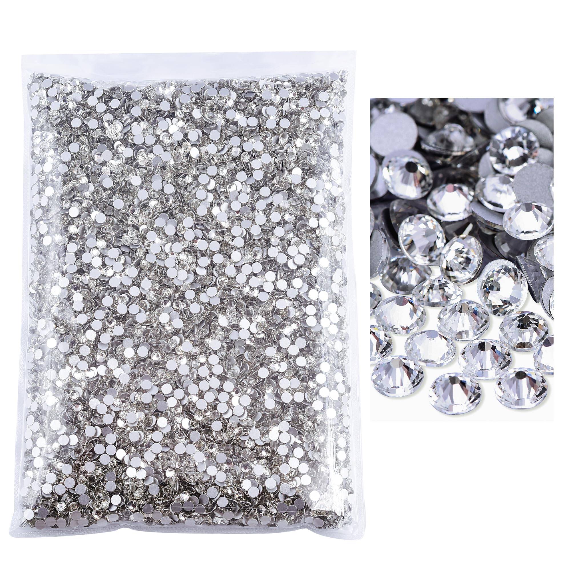 BLINGINBOX flatback rhinestones crystal SS30 for crafts and nail art, glue-on sparkle.