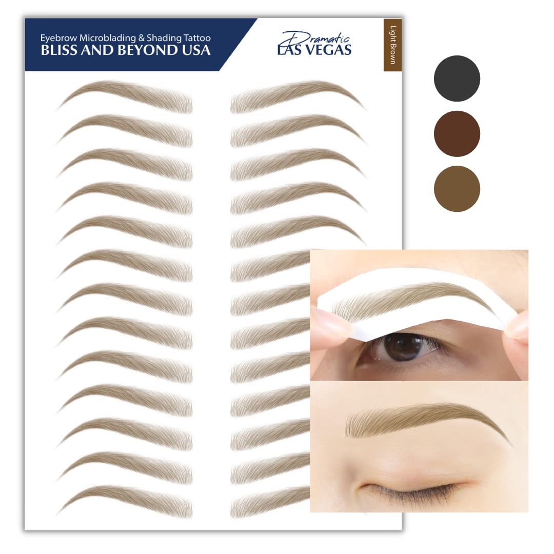 Bliss and Beyond USA brow microblading stroke close-up showing natural hair-like texture.