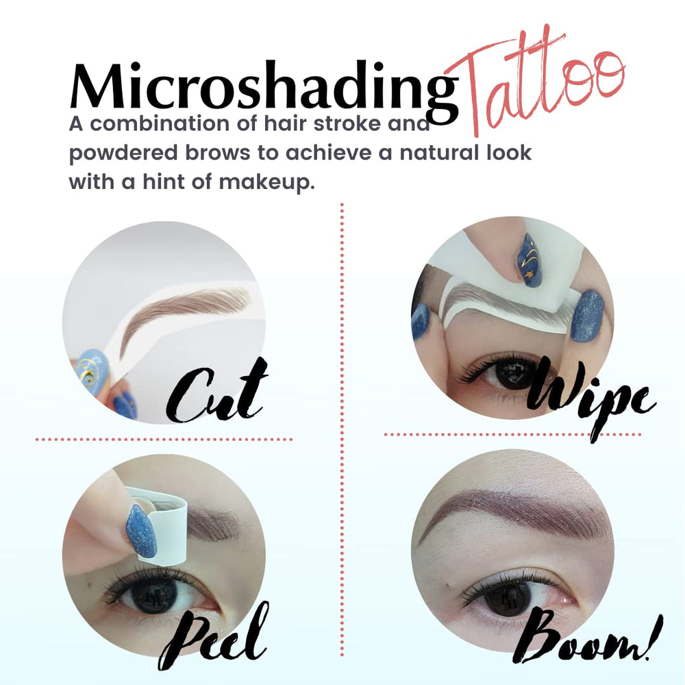 Bliss and Beyond USA waterproof brow makeup shown in a shower setting.
