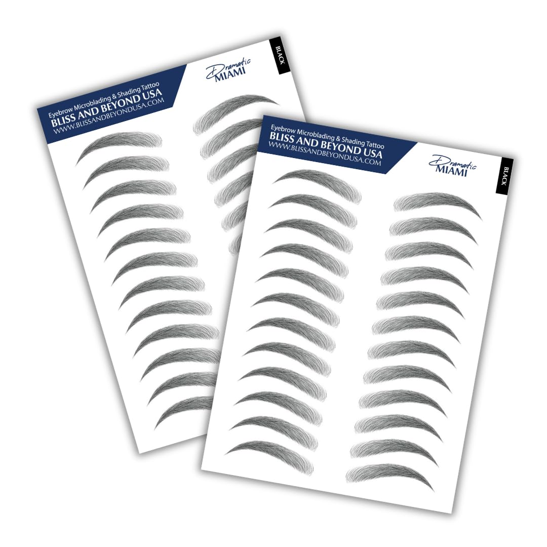 Bliss and Beyond USA waterproof eyebrow sticker close-up for dramatic Miami black brows that last