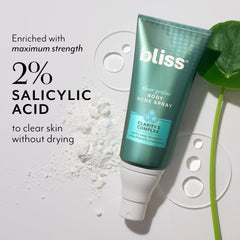 Bliss Clear Genius post-workout use on shoulders and torso.