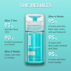 Bliss daily skincare routine image implies easy morning and night use