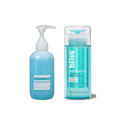 Bliss Fab Foaming Cleanser bottle pour highlights gentle cleansing for balanced skin