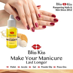 Bliss Kiss fast-absorbing oil applied to nails for quick hydration
