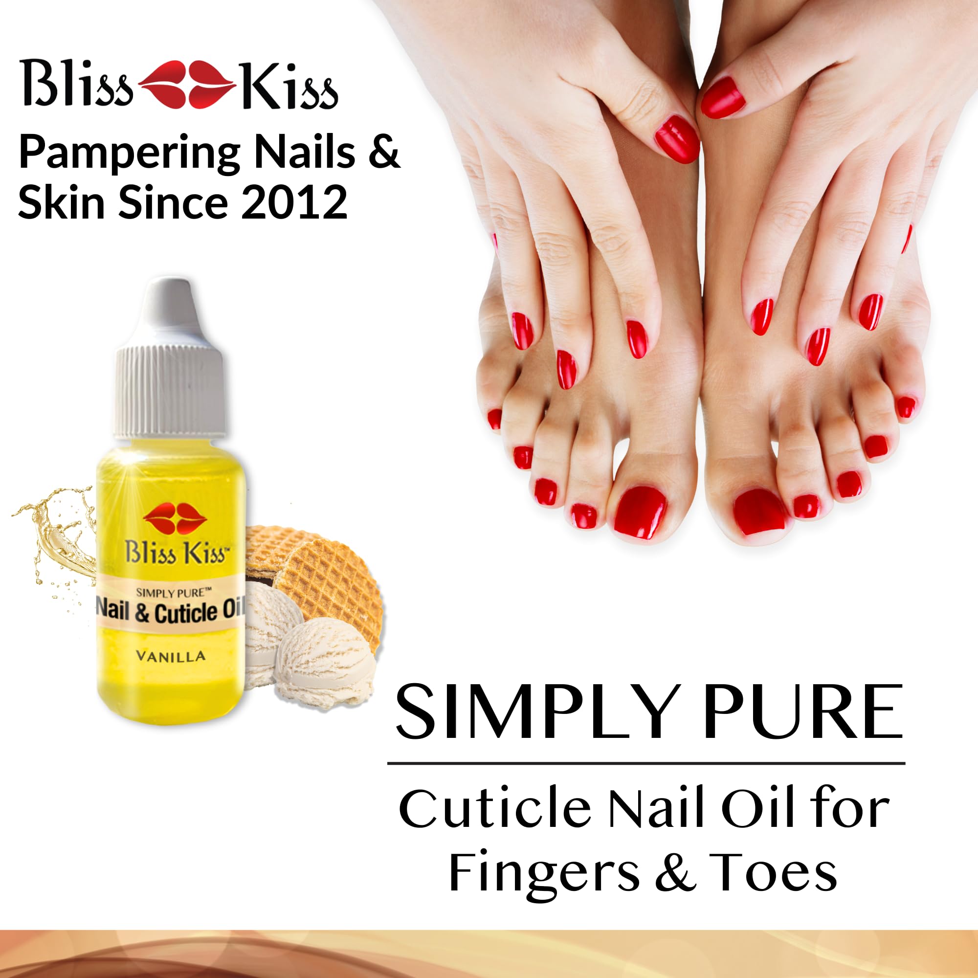 Close-up of Bliss Kiss nails showing a hydrated, glossy look