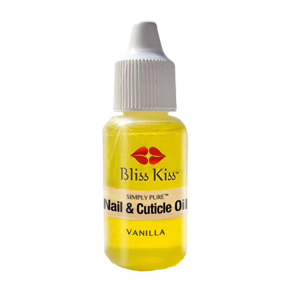 Bliss Kiss Simply Pure Nail Growth Oil dropper with vanilla scent for hydrated nails