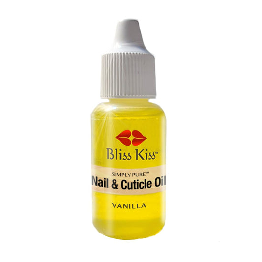 Bliss Kiss Simply Pure Nail Growth Oil dropper with vanilla scent for hydrated nails