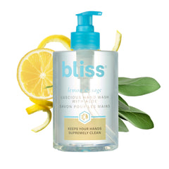 Bliss Lemon & Sage hand wash bottle delivers refreshing cleanse with uplifting aroma