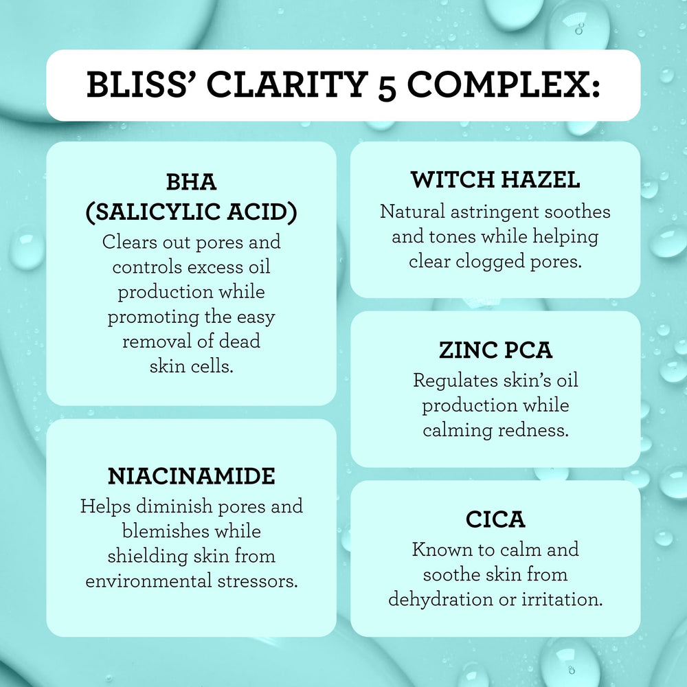 Bliss two-step routine graphic guides a simple cleanse and tone sequence