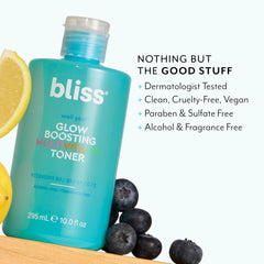 Bliss Well Yes Toner bottle beside a clean towel